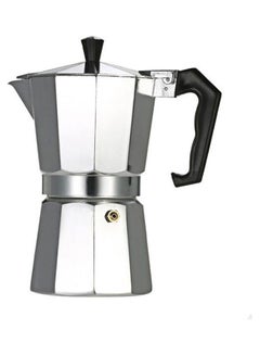 Buy 6-Cup Aluminum Espresso Percolator Coffee Stovetop Maker Mocha Pot Silver/Black in UAE