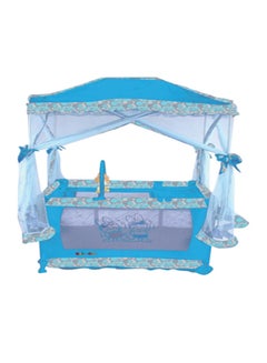 Buy Blue Playpen With Mosquito Net For New Born in Saudi Arabia