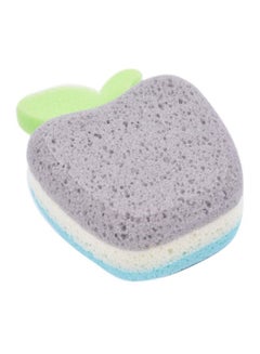 Buy Foam Bath Shower Sponge Grey/White/Blue 20x18x4cm in Saudi Arabia