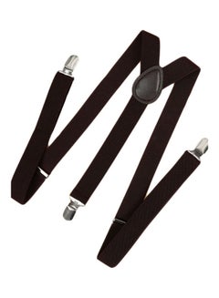 Buy Clip On Suspenders Elastic Y-Shape Back Formal Braces Coffee in UAE