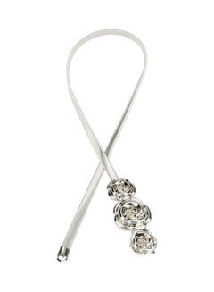 Buy Rose Clasp Front Stretch Spring Waist Strap Silver in Saudi Arabia