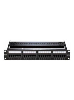 Buy 24-Port Cat 6 Utp Loaded Patch Panel Black in UAE