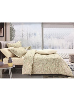Buy 4-Piece Queen Size Cotton Comforter Set Cotton Multicolour 170 x 220cm in Saudi Arabia