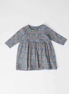 Buy Baby Floral Print Dress Real Teal in UAE