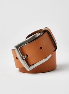 Buy Wide Leather Belt Cognac in Saudi Arabia