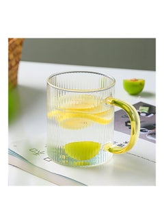 Buy Stripe Straight Body Cup Clear/Gold 8x8x9cm in Saudi Arabia