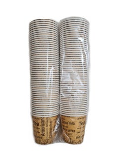 Buy 100-Piece Disposable Paper Cup Beige/White in Saudi Arabia
