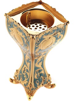 Buy Incense Burner Gold/Blue 6.5x12.5x6.5cm in Saudi Arabia