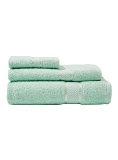 Buy 3-Piece Alizaya Towel Set Green 1 x Bath Towel (70x140), 1 x Hand Towel (50x90),  1 x Face Towel (33x33) in UAE