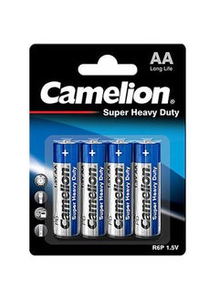 اشتري 4-Piece Super Heavy Duty R6P-BP4B Batteries Set أسود/أزرق/رمادي في مصر