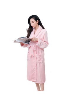 Buy Plain Belted Bathrobe Pink in UAE