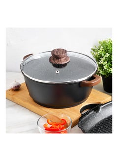 Buy Aluminium Induction Base Casserole Black 24cm in UAE