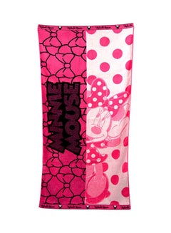 Buy Micky Mouse Printed Bath Towel Pink/White/Black 34x80cm in UAE