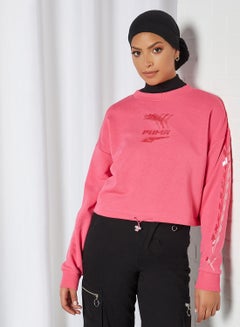 Buy Evide Crew Neck Sweatshirt Glowing Pink in UAE