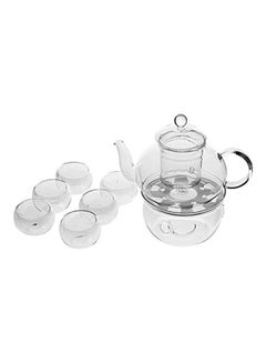 Buy 9 Piece Tea Set Clear 600ml in UAE