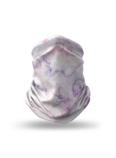 Buy Designer Neck Gaiter Face Mask Reusable - Marble Print Cotton Candy 18.5 x 10inch in UAE