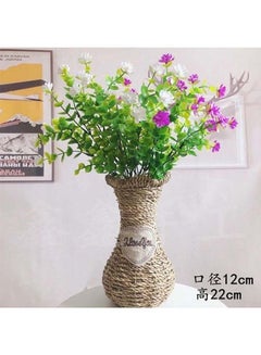 Buy Wooden Flowers Carafe Vase Brown 12x22cm in UAE