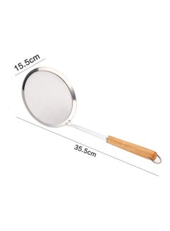 Buy Wooden Handle Stainless Steel Spoon Multicolour 35 x 15.3 x 8.6cm in Saudi Arabia
