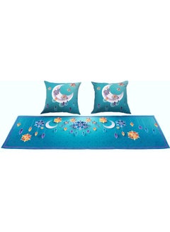 Buy Set of 2 Ramadan Kareem Cushion Covers and 1 Runner Multicolour 40 x 40cm in Saudi Arabia