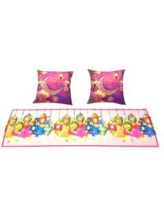 Buy Set of 2 Ramadan Kareem Cushion Covers and 1 Runner - E84558280PN multicolour 40x40cm in UAE