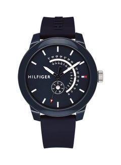 Buy Men's Denim Round Shape Silicone Strap Analog Wrist Watch 44 mm - Blue - 1791482 in UAE