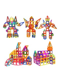 Buy 207-Piece Colourful Sturdy And Durable Geometrical Shaped Magnetic Building Blocks Toys Set 29x21x18cm in Saudi Arabia