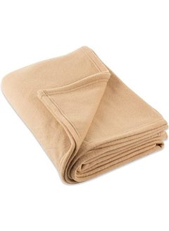 Buy Luxury Solid King Fleece Throw cotton Beige 108 x 90inch in UAE