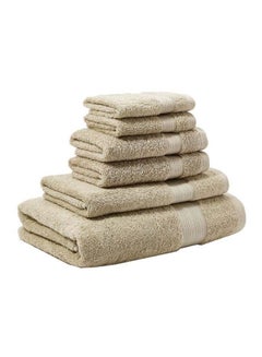 اشتري مجموعة مناشف بونتون من 6 قطع بيج Bath Towel-70x140, Hand Towel-50x90, 2x Guest Towel 40x60, 2x Face Towel-33x33سم في الامارات
