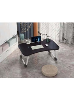 Buy Multi-Purpose Foldable Laptop Table With 4 USB Ports Tablet Slot and Cup Holder Black in Egypt
