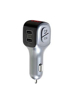 Buy Bluetooth FM Transmitter Fast Car Charger SILVER Silver/Black in Saudi Arabia