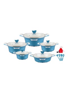 Buy 17-Piece Granite Energy Saving Cookware Set Blue/Silver/Clear 20, 24, 28, 32 in UAE