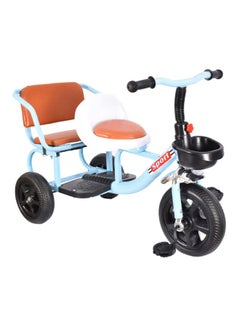 اشتري Front Basket Double Seat Pattern Tricycle With Sturdy Wheels For Kids 80x68cm في السعودية