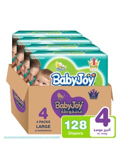 Buy Baby Diapers, Size 4, 10 - 18 Kg, 128 Count (32 x 4) - Large in UAE