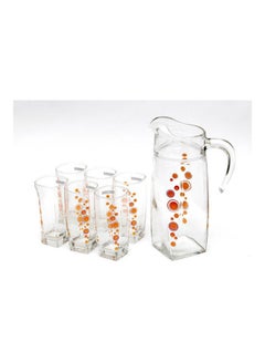 Buy Set Of 7 Flame Bubbles Juice Clear/Orange /Red 17.6x29.7x28.3cm in Egypt