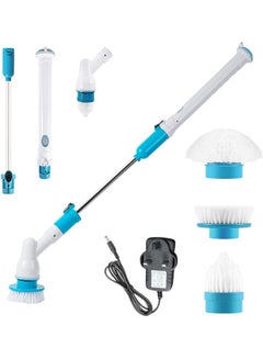 Buy Electric Spin Scrubber Brush With Adjustable Extension Handle Set in Saudi Arabia