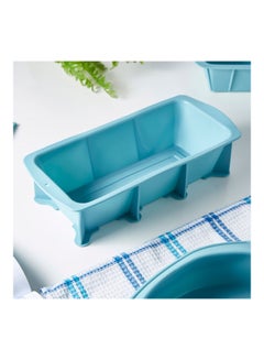 Buy Silicone 6-Cup Baking Loaf Pan Blue 6.8x13cm in UAE