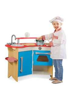 cook's corner wooden play kitchen