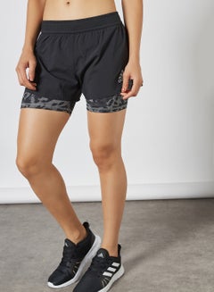 Shop adidas Fast Two-In-One Graphic Running Shorts Black/Grey Four online  in Riyadh, Jeddah and all KSA