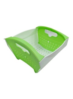 Buy Fruits Drain Sink Storage Basket Green/ White 30x40x23centimeter in UAE