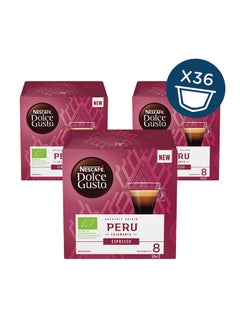 Buy Dolce Gusto Peru Cajamarca Espresso Coffee 12 Capsule Pack of 3 in UAE