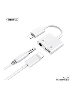 Buy 2in1 Audio Jack Adapter iphone lighting Charger Converter to 3.5 mm Headphone Fast Charging White in Egypt