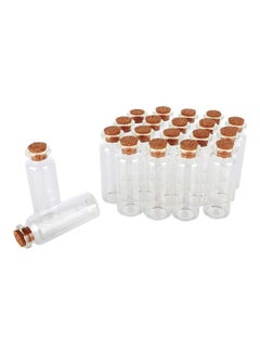 Buy 20 Pieces Mini Glass Bottles Clear 2.5 x 0.95inch in UAE