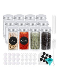 Buy 12-Pieces Spices Storage Bottles Clear 10cm in UAE