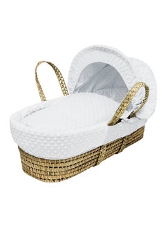 Buy Dimple Palm Moses Basket - White in UAE