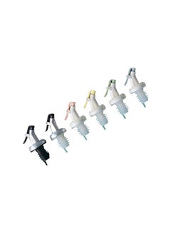 Buy 6-Pieces Oil Wine Vinegar Bottle Stopper Nozzle multicolour 3x2x8.1cm in UAE