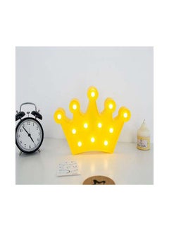 Buy 12-Pieces Led Crown Shaped Night Light Yellow 29x23x3cm in UAE