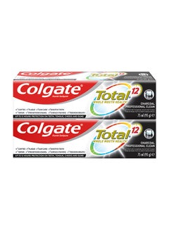 Buy Total 12 Hour Protection Charcoal Deep Clean Toothpaste Clear 2x75ml in UAE