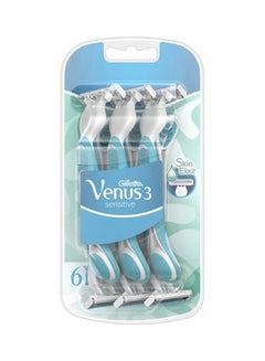 Buy 6 Pieces Venus 3 Sensitive Disposable Razors Multicolor in UAE