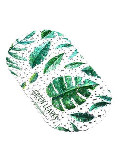 Buy Leaves Printed Bath Mat Green/White One Size in Saudi Arabia