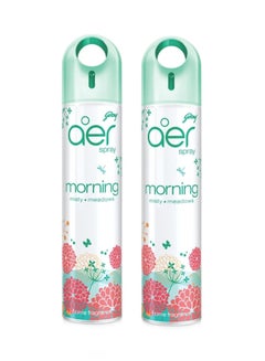 Buy aer Air Freshener Spray Morning Misty Meadows 300 ml   Pack of 2 Green in UAE
